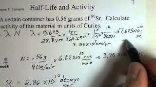 Radioactivity Activity and HalfLife Calculation [upl. by Bendicta]