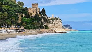 Italy  Liguria  Walking Tour  Finale Ligure  Best Beach🌴 4k [upl. by Dnaloy485]