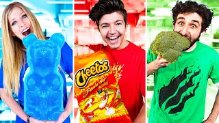 EXTREME One Color Food Challenge 24 Hours [upl. by Anaes]