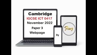 IGCSE ICT 0417 November 2022 Paper 3Webpage [upl. by Fesoj]