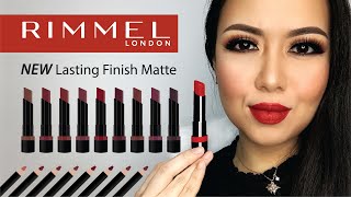 NEW Rimmel Lasting Finish MATTE Lipstick 2020  LIP SWATCHES [upl. by Enilram11]