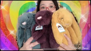 Jellycat unboxing Medium Saffron bunny Forest bunny Plum Bunny plushie [upl. by Klaus305]