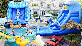 We BUILT A GIANT WATERPARK In Our BACKYARD Crazy Fun [upl. by Kenzie46]