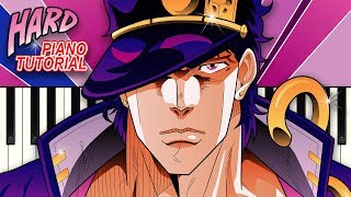 Jotaros Theme from JoJos Bizarre Adventure Stardust Crusaders  Piano Tutorial [upl. by Reisman]