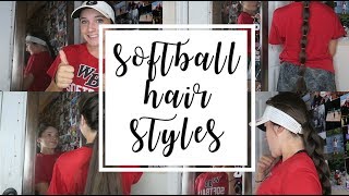 easy softball hairstyles  Olivia Lacey [upl. by Notsej]