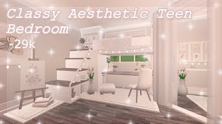 Stylish Aesthetic Teen Bedroom  Bloxburg Speed Build  Its SummerRose [upl. by Santos]