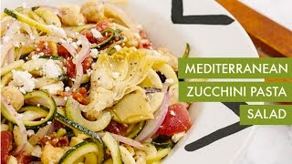 Mediterranean Zucchini Pasta Salad  Spiralizer Recipe [upl. by Yrelbmik]