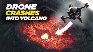 EPIC DRONE CRASH into ICELAND VOLCANO ERUPTION  DJI FPV 4K [upl. by Mickey]