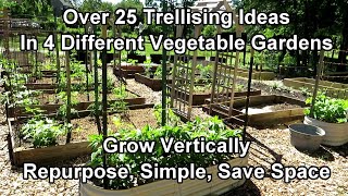 Over 25 Vegetable Garden Trellising Designs Crop Examples Materials Vertical Growing Ideas [upl. by Iras]