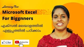 MICROSOFT EXCEL  MALAYALAM  PART 1 [upl. by Winfield]