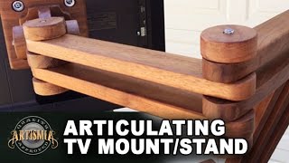 DIY Articulating TV MountStand  Wood Working Using Tools and Machines [upl. by Nirtiac]