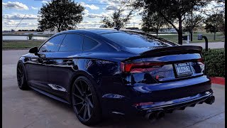 Completed Custom 2018 Audi S5 Sportback  All Chrome Deleted amp Exhaust Installed [upl. by Siuqramed333]