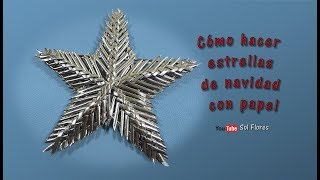 Cómo hacer estrellas de navidad con papel  How to make christmas stars with paper [upl. by Amethyst]