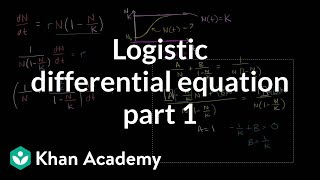 Solving the logistic differential equation part 1  Khan Academy [upl. by Nonrev]