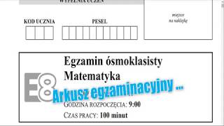 Arkusz egzaminacyjny ósmoklasisty matematyka  wypełnianie [upl. by Fawnia785]