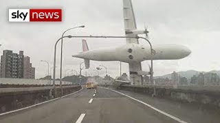 Taiwan Plane Crash Passenger Jet Hits Bridge [upl. by Lipson]