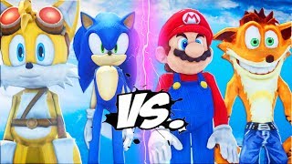 Sonic The Hedgehog amp Miles Tails VS Mario amp Crash Bandicoot [upl. by Erlandson]