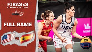 USA v Spain  Womens  Olympic Ticket Full Game  FIBA 3x3 Olympic Qualifier  3x3 Basketball [upl. by Ellemac]