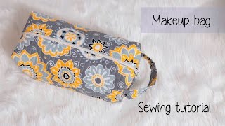 Quilted makeuptravel bag sewing tutorial [upl. by Sontag]