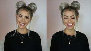 QUICK  EASY SPACE BUNS TUTORIAL  BrittanyNichole [upl. by Nolham]