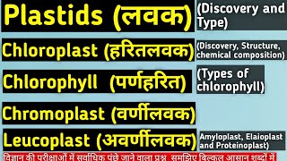 PlastidsलवकDefinitionDiscoveryTypeschloroplast chlorophyllChromoplast LeucoplastFull topic [upl. by Asim]