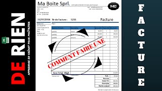 comment faire une facture  FORMULE EXCEL [upl. by Leiva]