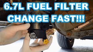 FORD 67L FUEL FILTER CHANGE FAST 20112016 F350 Powerstroke how to change fuel filters reset [upl. by Nosna161]