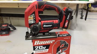 Bauer 20V Cordless Variable Speed Jigsaw  Product Review And First Use Awesome [upl. by Elston]