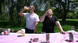 Beer Chug Challenge Downing Budweiser [upl. by Kitrak]