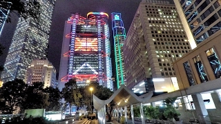 Hong Kong A Night Walk Around Central District and its Amazing Buildings [upl. by Einnalem]