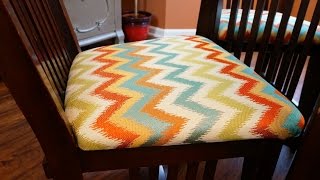 How to Recover Chair Cushions DIY [upl. by Llerrod]