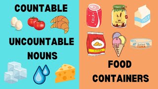 Countable and Uncountable nouns  some  any  Food containers Class 15 [upl. by Ecyrb695]