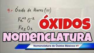 Nomenclatura de ÓXIDOS Metálicos Metal más Oxígeno [upl. by Wincer]