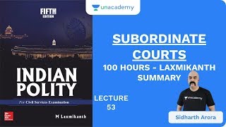 L53 Subordinate Courts  100 Hours  Laxmikanth Summary  UPSC CSE  Sidharth Arora [upl. by Ttihw]