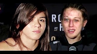 Joanna Jedrzejczyk and Claudia Gadelha Rip Each Other at UFC Unstoppable Presser [upl. by Ydne]