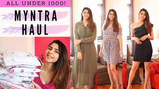 MYNTRA DRESSES HAUL  Dresses Under 1000  Affordable Myntra Haul [upl. by Martie]