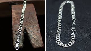 MAKING A SOLID SILVER CURB CHAIN BRACELET [upl. by Thordia]