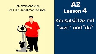 Learn German  Kausalsatz  Nebensatz  weil da vs denn  German for beginners  A2  Lesson 4 [upl. by Yelnats]