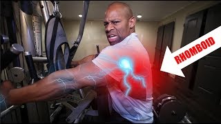 BIG RHOMBOIDS 3 Simple Steps  Best Back Muscle Exercises [upl. by Oicnanev]