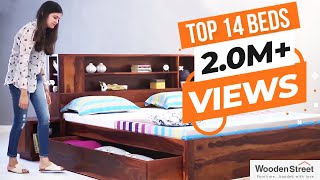 Beds Top 14 Wooden Bed Designs By Wooden Street [upl. by Ycrad190]