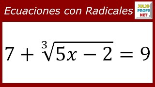 ECUACIONES CON RADICALES  Ejercicio 1 [upl. by Allyson]