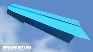 BEST LONG DISTANCE paper plane  How to make a Paper Airplane that Flies Far  Momentum [upl. by Asirrom]