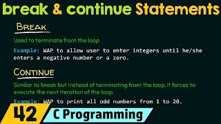 Loop Control Statements − break and continue [upl. by Boar]