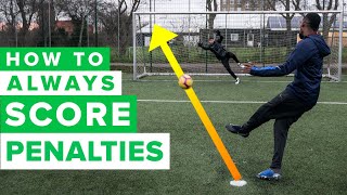 HOW TO ALWAYS SCORE PENALTIES  Penalty kick tutorial [upl. by Sela]