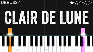 Debussy  Clair de Lune  EASY Piano Tutorial [upl. by Jerrine]