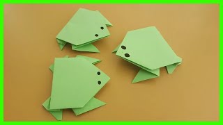 👉🏽Cómo hacer una 🐸 RANA 🐸 SALTARINA de papel FÁCIL ✅  Ranas de Origami [upl. by Aonian]