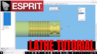 Esprit CAM Lathe Tutorial [upl. by Laeria]