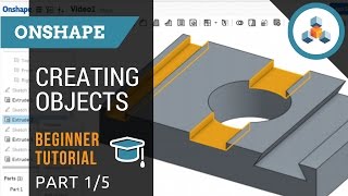 Beginner Tutorial 15  Onshape 3D CAD  Creating Sketches and Objects [upl. by Elrak]