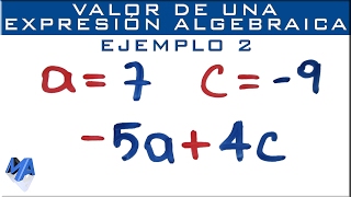 Valor numérico de expresiones algebraicas  Ejemplo 2 [upl. by Ahsilek]