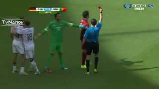 Pepe  Red Card  Ridiculous Foul on Thomas Muller Germany vs Portugal World Cup 2014 [upl. by Columba]